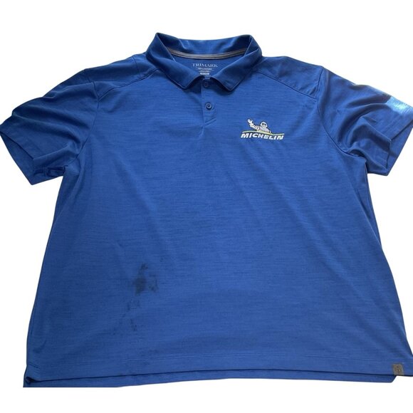 Michelin Tire Polo Shirt Men XL Employee Uniform Blue Embroidered Logo Man As-Is - Picture 1 of 7